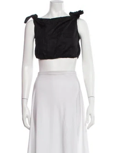 Pre-owned Sir Linen Square Neckline Crop Top In White