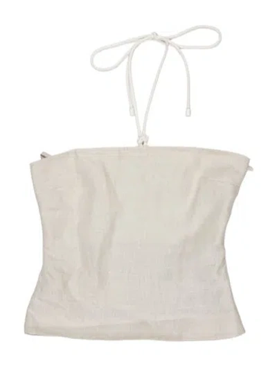 Pre-owned Sir Linen Strapless Crop Top In Neutrals