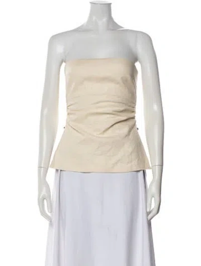 Pre-owned Sir Linen Strapless Top In Neutral