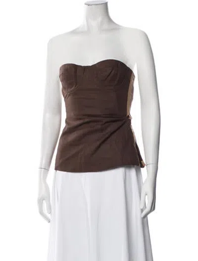 Pre-owned Sir Linen Strapless Top W/ Tags In Blue