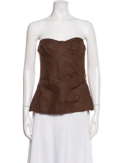Pre-owned Sir Linen Strapless Top W/ Tags In Brown
