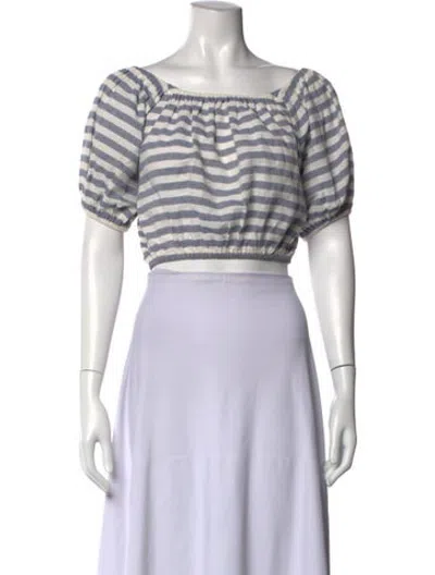 Pre-owned Sir Linen Striped Crop Top In Multicolor