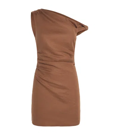 Sir . Linen Tommy Mini Dress In Brown