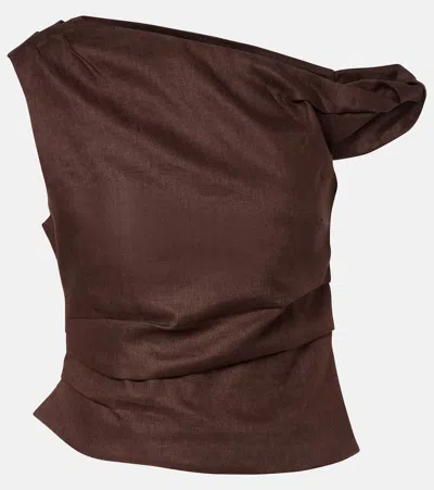 Sir Linen Top In Brown