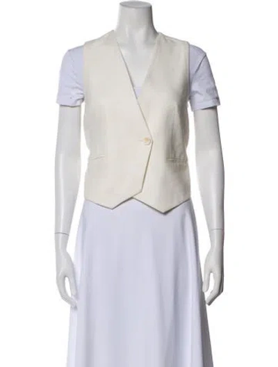 Pre-owned Sir Linen V-neck Top In Neutral