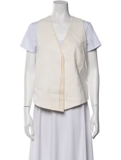 Pre-owned Sir Linen V-neck Top In Neutral