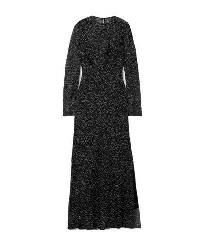 Sir Lisander Layered Polka-dot Silk-chiffon Maxi Dress In Black