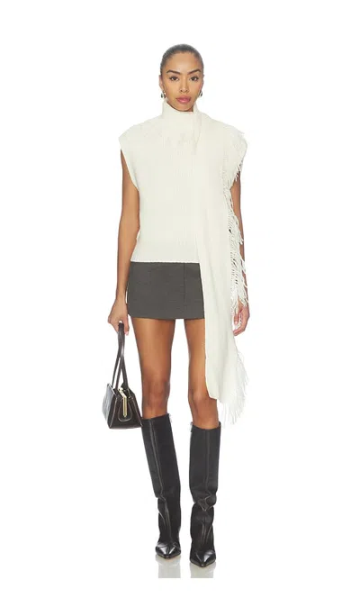 Sir Livae Knitted Scarf Sweater In White