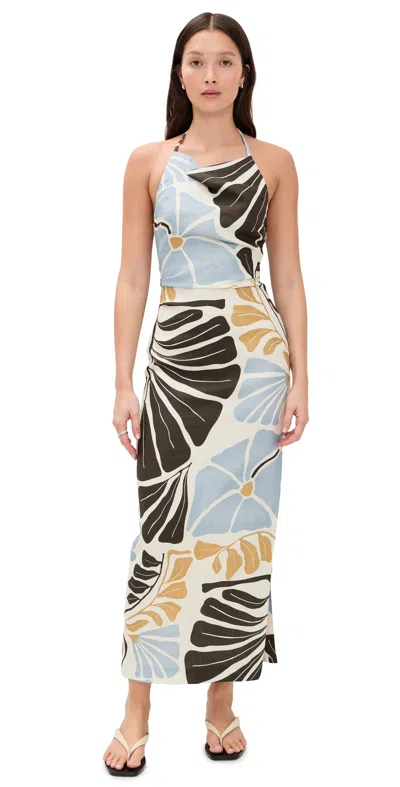 Sir Lola Pleated Dress Fiorello Verde In Multi