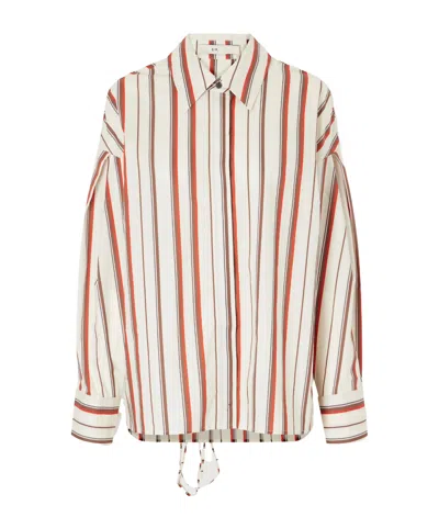 Sir Alva Striped Cotton-poplin Shirt In Neutral