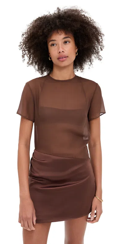 Sir Luca Silk Mini Dress Chestnut In Brown
