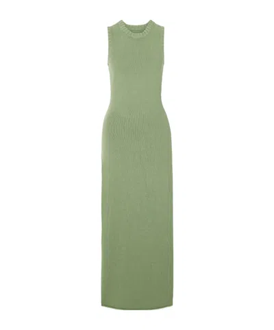 Sir Lula Open-back Knitted Maxi Dress In Green