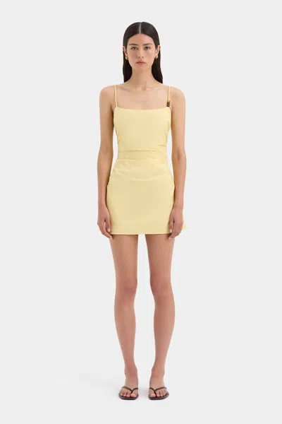 Sir Magnolia Beaded Mini Dress In Yellow