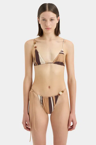 Sir Mahogany String Triangle Top In Cantina Stripe