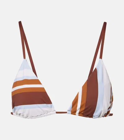 Sir Marais Striped Triangle Bikini Top In Multi