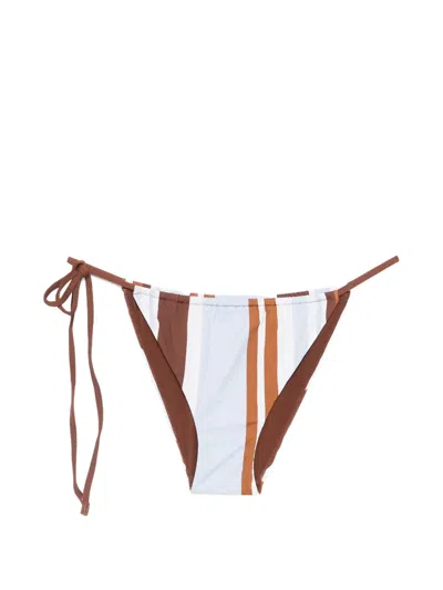 Sir Marais Striped-pattern Bikini Bottoms In Brown