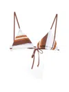 Sir Marais Striped-pattern Bikini Top In Brown