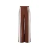 Sir Marais Striped Silk Straight-leg Pants In Brown