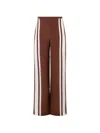 Sir Marais Striped Silk Straight-leg Pants In Brown