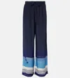 Sir Shoreline Stripe Mariner Silk Pants In Blue