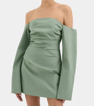 Sir Martina Sleeved Mini Dress In Sage In Green