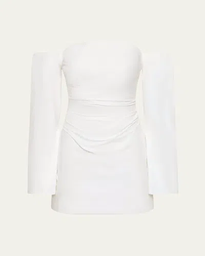 Sir Martina Sleeved Off-shoulder Mini Dress In White