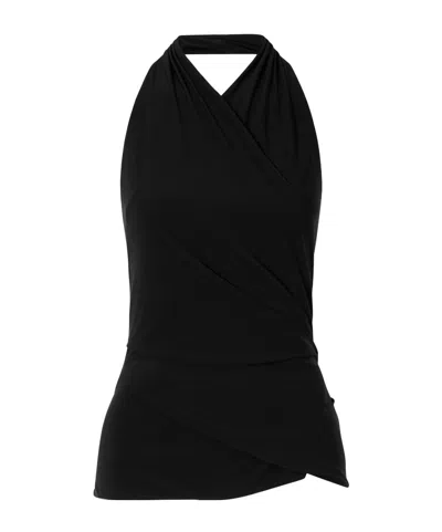 Sir Matheo Draped Jersey Tank In Black