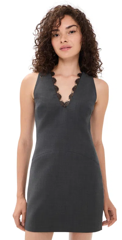 Sir Mathias Tailored Mini Dress Slate In Gray