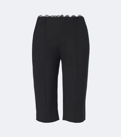 Sir Miller Lace-trimmed Wool-blend Capri Pants In Black