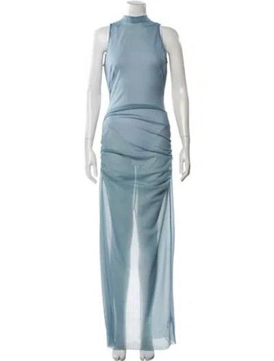 Pre-owned Sir Mock Neck Long Dress In Blue