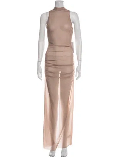 Pre-owned Sir Mock Neck Long Dress W/ Tags In Neutrals