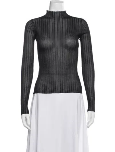 Pre-owned Sir Mock Neck Long Sleeve Top In Brown