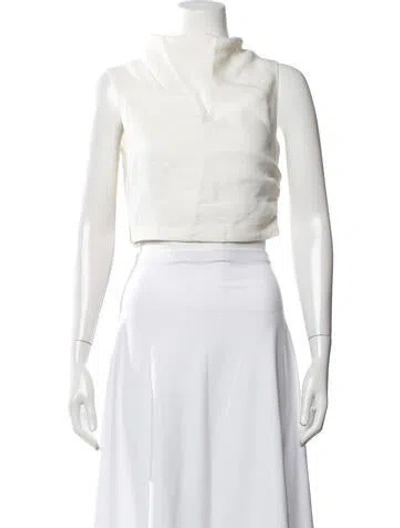 Pre-owned Sir Mock Neck Sleeveless Crop Top W/ Tags In White