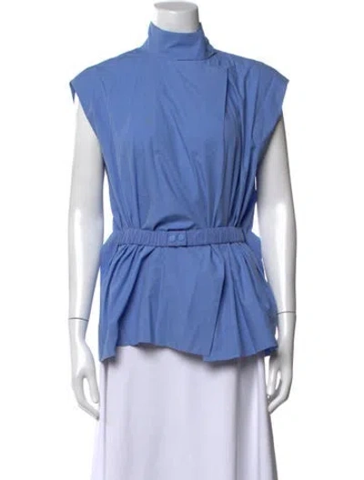 Pre-owned Sir Mock Neck Sleeveless Top In Blue