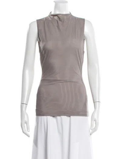 Pre-owned Sir Mock Neck Sleeveless Top In Grey