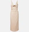 Sir Moretti Cutout Linen Midi Dress In Neutral