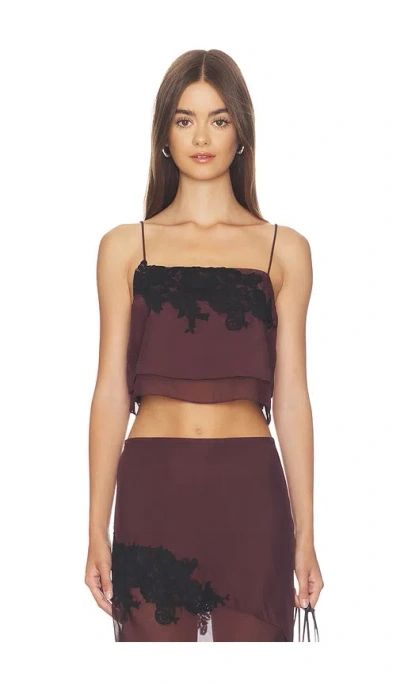 Sir Noria Cropped Cami Top In Dark Plum
