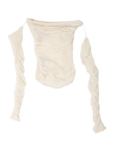 Pre-owned Sir Nylon Asymmetrical Top In Neutral