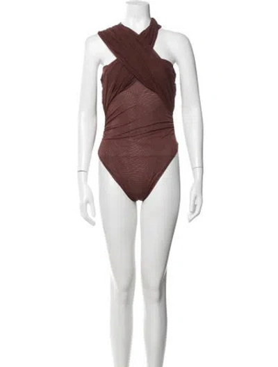 Pre-owned Sir Nylon Halterneck Bodysuit In Brown