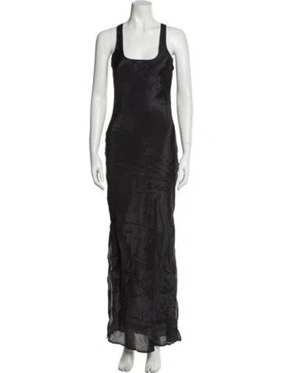 Pre-owned Sir Nylon Long Dress In Black