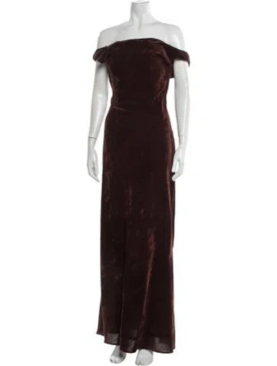 Pre-owned Sir Nylon Long Dress In Brown