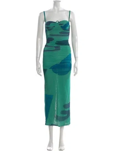 Pre-owned Sir Nylon Long Dress In Green
