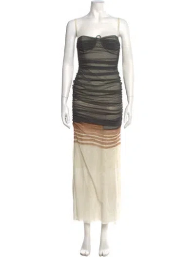Pre-owned Sir Nylon Long Dress In Neutral