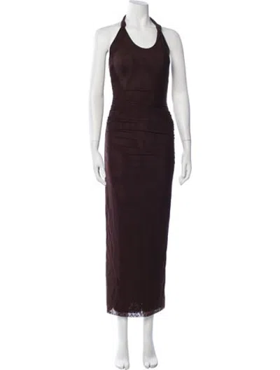 Pre-owned Sir Nylon Long Dress W/ Tags In Burgundy
