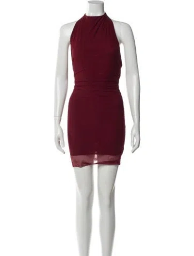 Pre-owned Sir Nylon Mini Dress In Burgundy