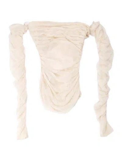 Pre-owned Sir Nylon Off-the-shoulder Top In Neutral
