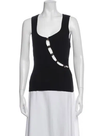 Pre-owned Sir Nylon Scoop Neck Top W/ Tags In Black