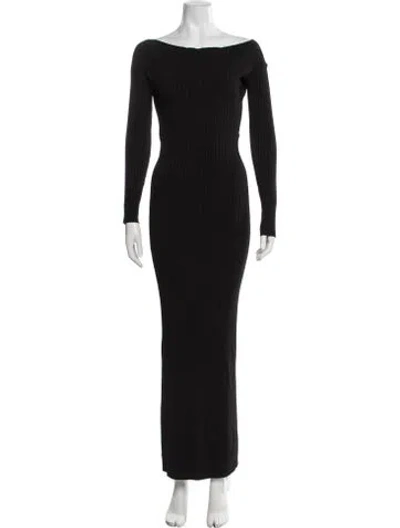 Pre-owned Sir Off-the-shoulder Long Dress In Black