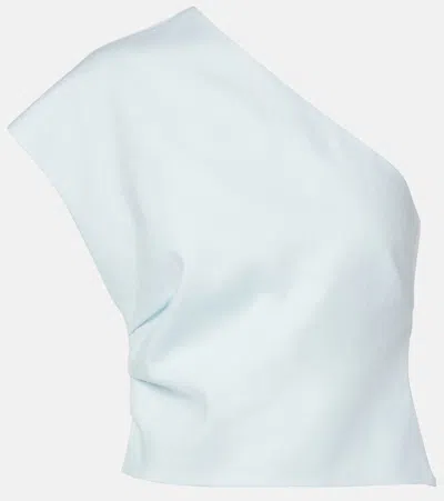 Sir One-shoulder Linen Top In Blue