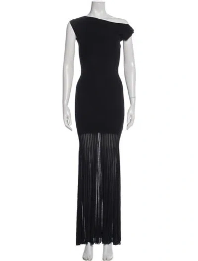 Pre-owned Sir One-shoulder Long Dress In Blue